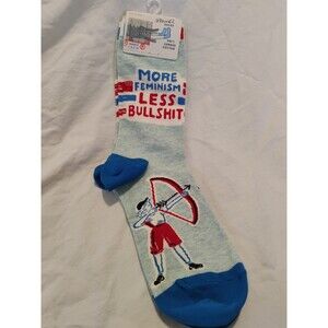 Blue Q Women's Socks More Feminism Less Bullsh*t Crew Soft Combed Cotton
